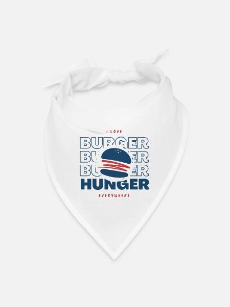 Burger Love & Hunger Tee - Bandana - white - Front