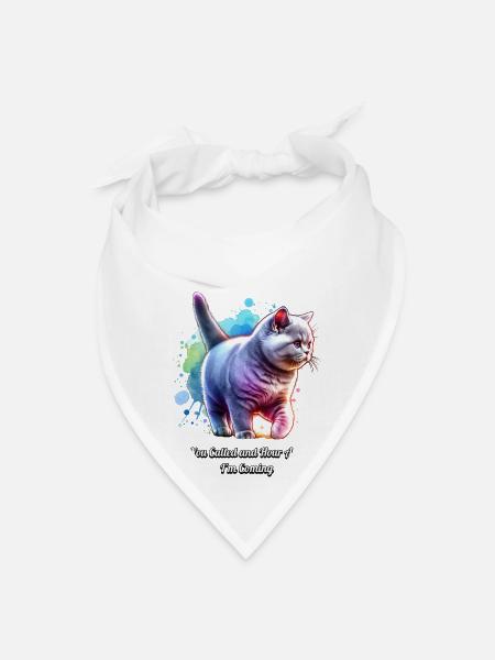 Russian Blue Cat: You Called An Hour Ago.. - Bandana - white - Front