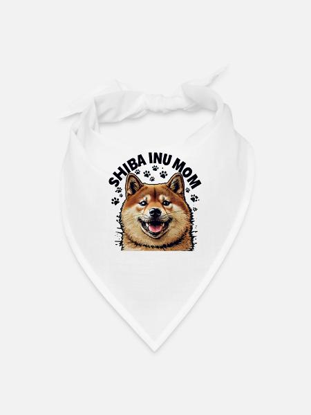 Shiba Inu Mom – Cute Gift for Dog Lovers - Bandana - white - Front
