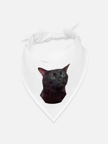 Zoned Out Cat, Black cat zoned out, Zoned Out Cat - Bandana - white - Front