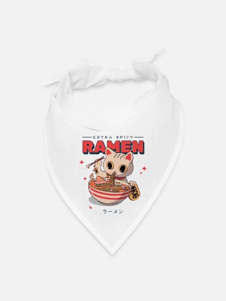 Ramen Cat 1 - Bandana - white