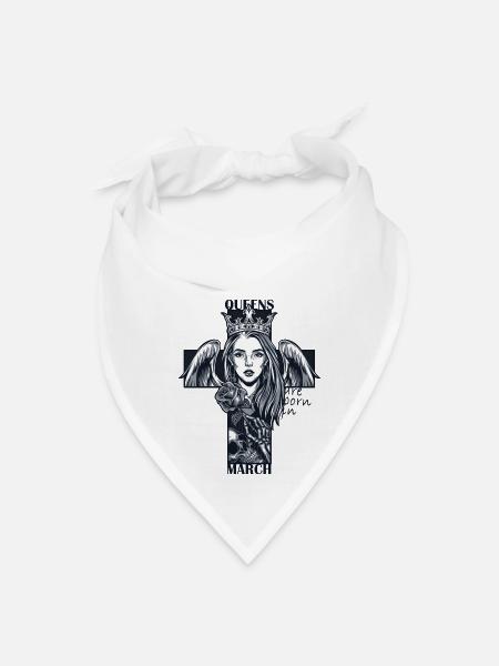 Queens are born in March - Bandana - white - Front
