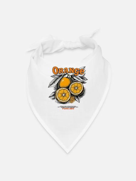 Vintage Fruit Ad – Orange - Bandana - white - Front
