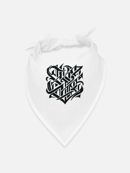 Interwoven Glyphs Knotwork - Bandana - white