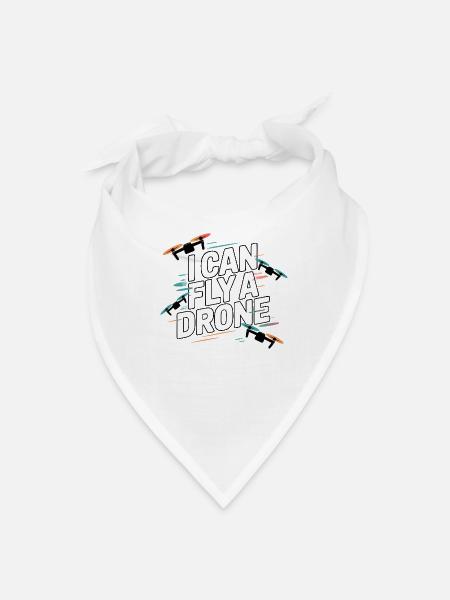 I Can Fly a Drone - Bandana - white - Front