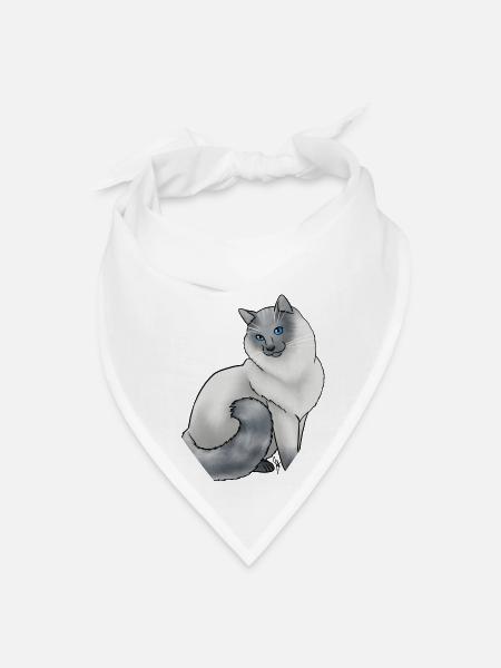 Cat Balinese Blue - Bandana - white - Front