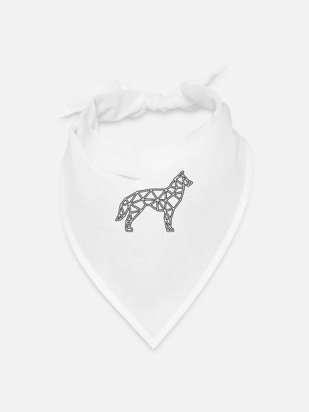 dog low poly - Bandana - white - Front