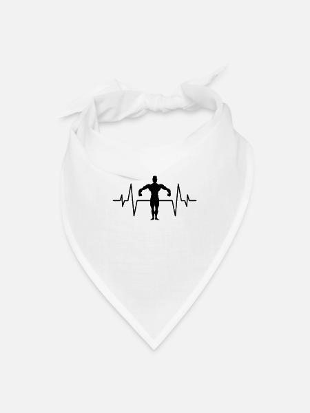 body building heartbeat - Bandana - white - Front