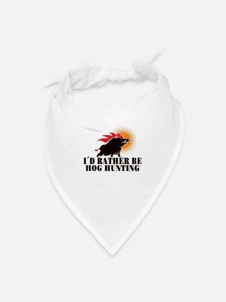 Boar Hunter Boar Hunter Hog Hunter Hog Hunting - Bandana - white - Front
