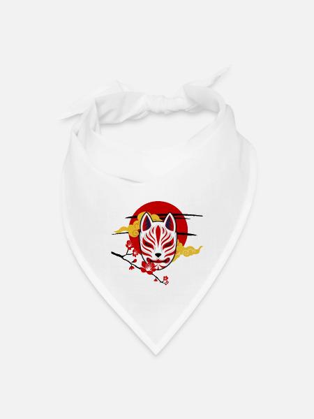 Japanese Mask - Bandana - white - Front