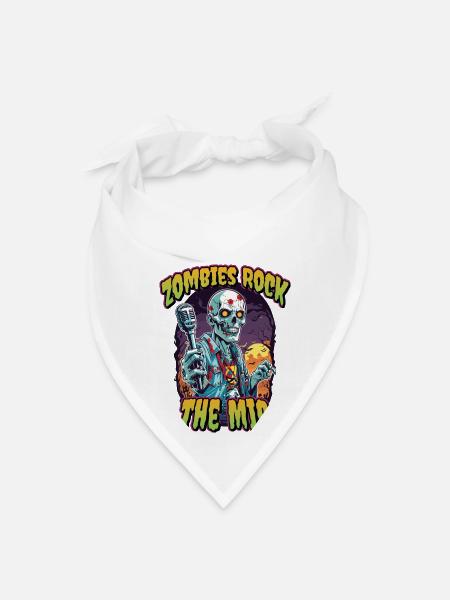 Zombie Rock The Mic For Rockstars Music Zombie - Bandana - white - Front