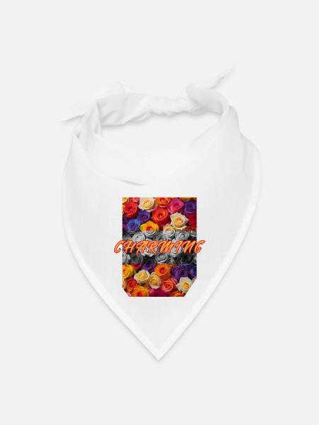 "Charming" flower design - Bandana - white