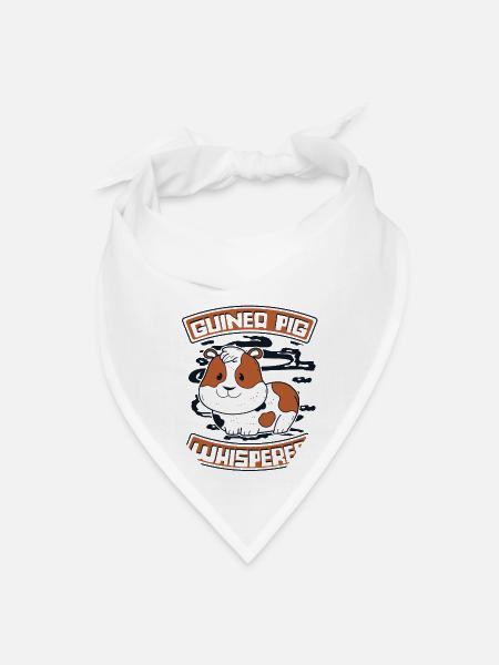Guinea Pig Whisperer Cavy Caviidae Long Hair - Bandana - white - Front