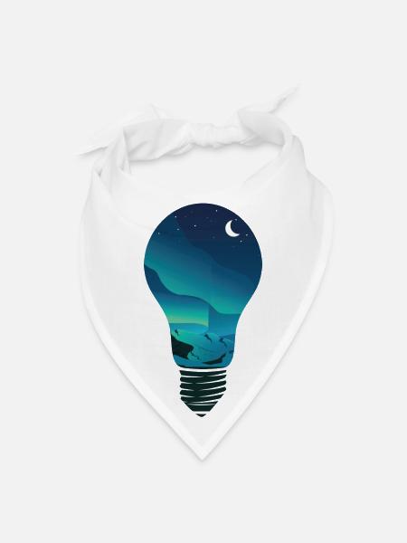 Light Bulb Aurora Borealis Northern Lights Alaska - Bandana - white - Front