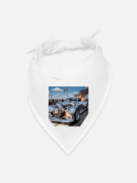 The car scene is electric with anticipation at 20 - Bandana - white - Front