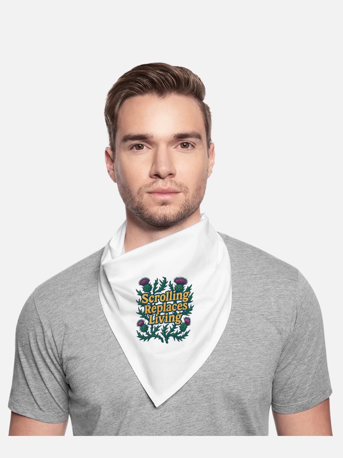 Scrolling Replaces Living Typography - Bandana - white - Front - TBD (187cm)