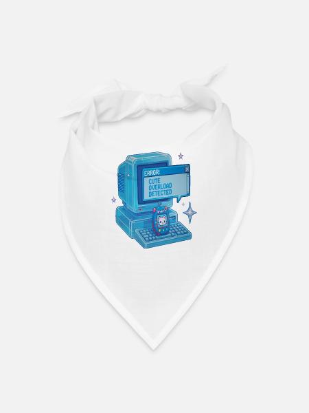 Y2K Retro Tech Computer & Virtual Pet Glitch  - Bandana - white - Front