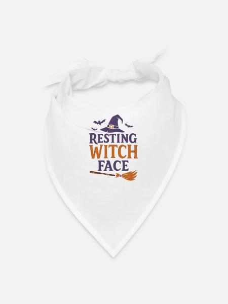Resting Witch Face - Bandana - white - Front