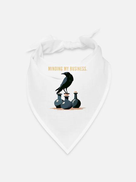 Raven Over Bottles Mind Your Biz - Bandana - white - Front