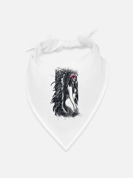 Indian Girl Nude Illustration - Bandana - white