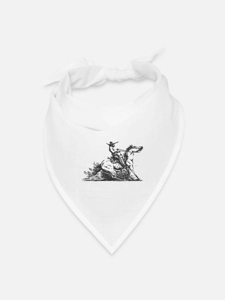 Mexican cowboy drawing riding latin cowboy - Bandana - white - Front
