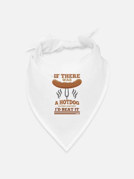 Hotdog betting meal funny saying - Bandana - white - Front
