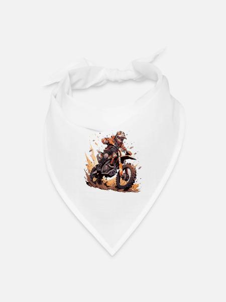 Motocross Dirtbike Motocross Motocross Motorcycle - Bandana - white