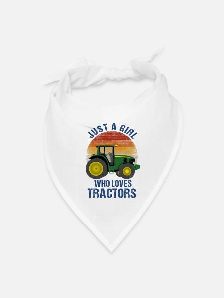 Just a Girl who loves Tractors - Bandana - white