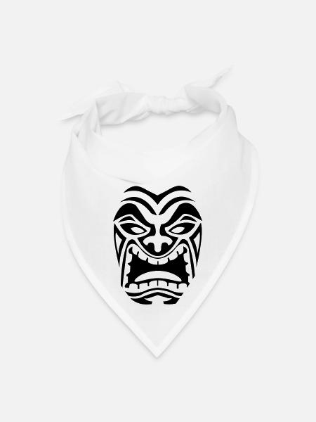Tribal Mask - Bandana - white - Front