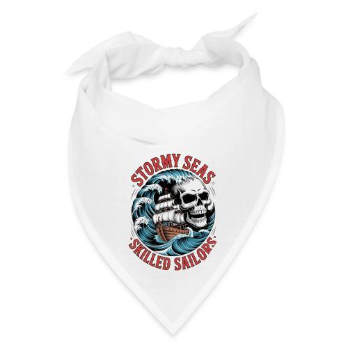 Stormy Seas Skull Pirate Ship Nautical Ocean Waves - Bandana