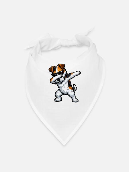 Dabbing Fox Terrier - Bandana - white