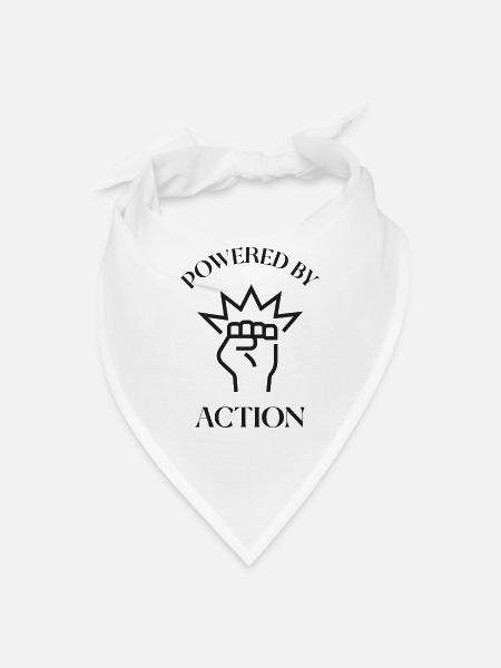 Powered by Action Fist - Bandana - white - Front