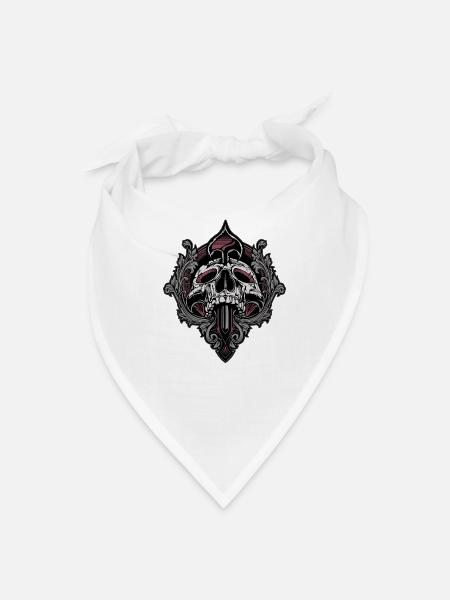 Ornate Skull Crest - Cool Cozy T-shirt - Bandana - white - Front