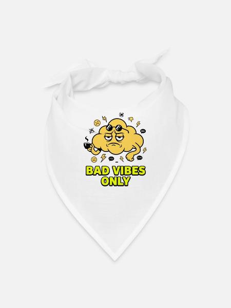 Bad Vibes Only Cloud Graphic - Bandana - white - Front