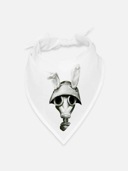 Rabbit with a mask - Bandana - white - Front