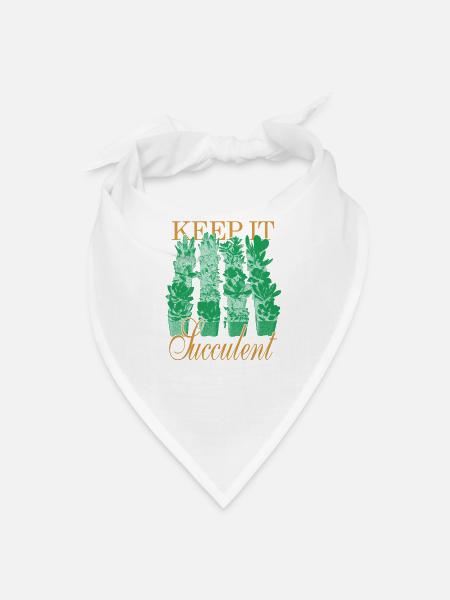 Keep It Succulent - Playful Plant Lover - Bandana - white - Front