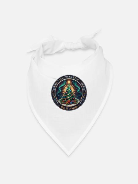 Christmas Spirit Tree Badge - Bandana - white