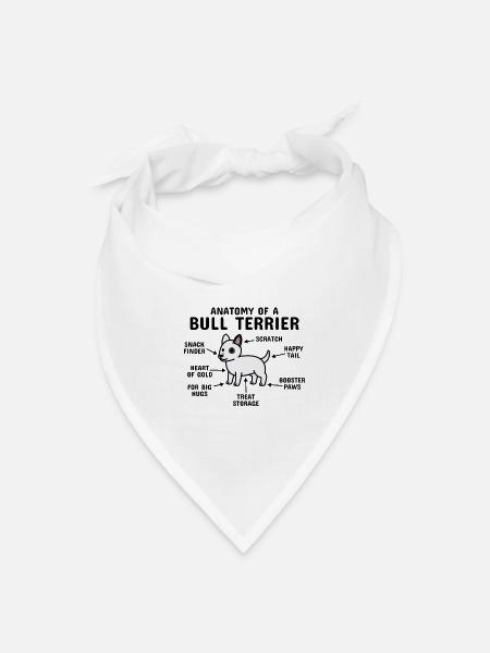 Anatomy Of A English Bull Terrier - Bandana - white