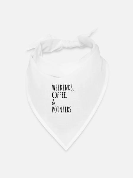 Weekends Coffee And German Shorthaired Pointer - Bandana - white