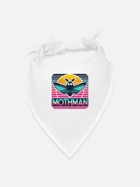 Retro Mothman Cryptid Design - Bandana - white - Front
