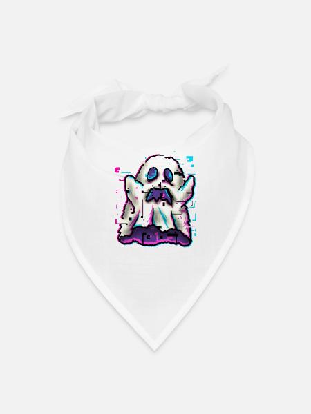 ghost glitch - Bandana - white - Front