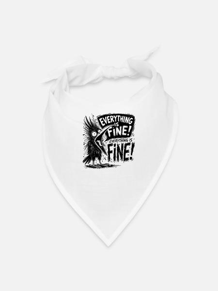 Funny Crow in Fire - Bandana - white - Front