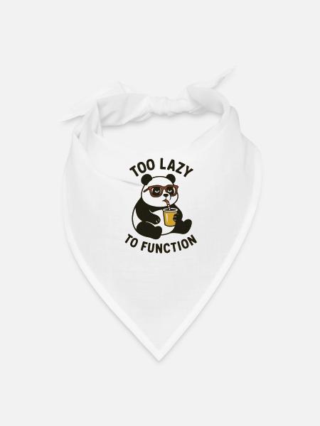 Too Lazy to Function - Bandana - white - Front