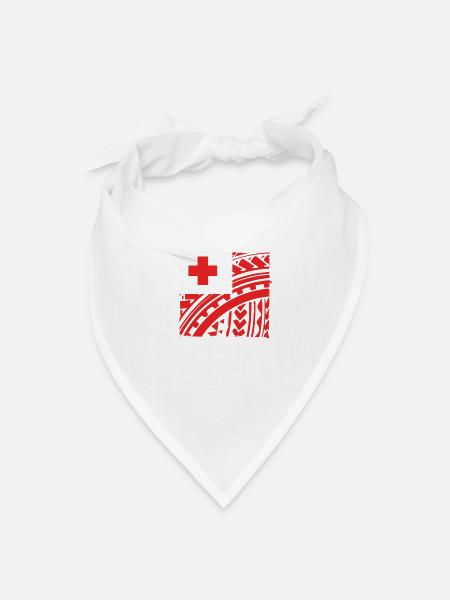 Tonga Flag Polynesian Tribal Tongan - Bandana - white