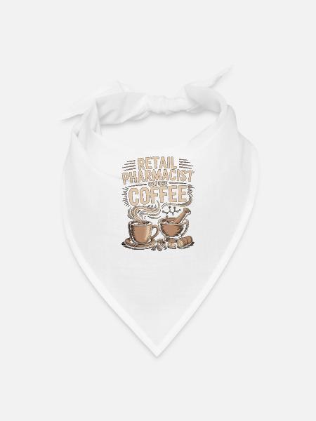 Retail Pharmacist Before Prescription Coffee Lover - Bandana - white - Front