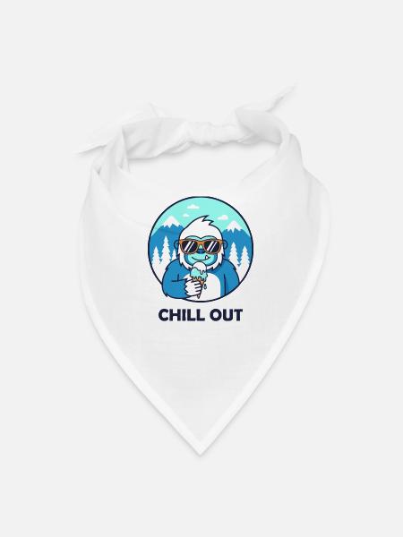 Chill Out Yeti With Ice Cream - Bandana - white - Front