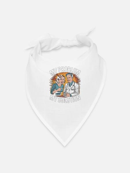 Retail Pharmacist My Problem My Pictogram Dad Mom - Bandana - white - Front