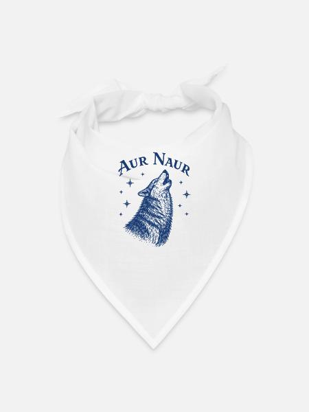 Aur Naur Wolf Howl - Bandana - white - Front