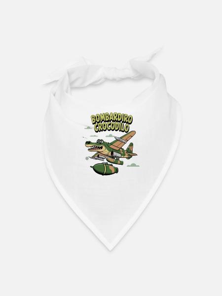 Bombardiro Crocodilo Flying Reptile Plane Graphic - Bandana - white - Front
