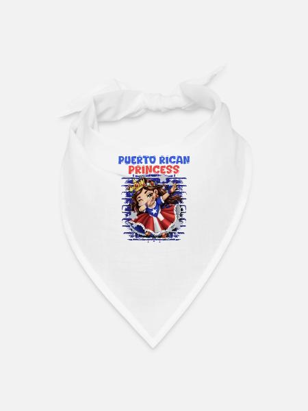 Puerto Rican Princess Crowned Cheer - Bandana - white - Front